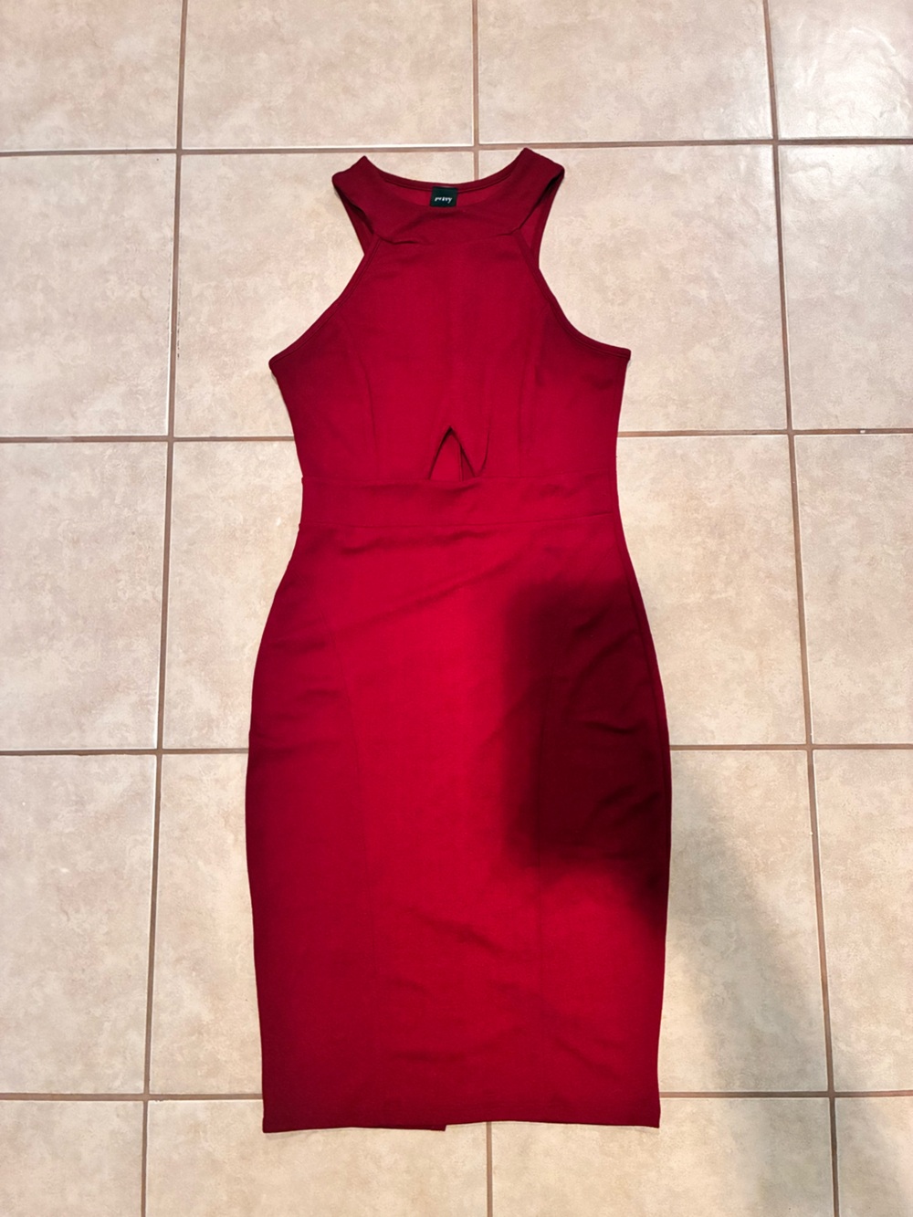 Sleeveless Bodycon Midi Dress in Red